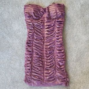 NWT 2B BeBe Rouched Purple Mini Dress M